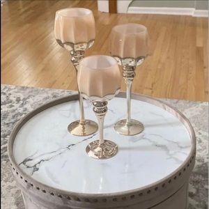 Candle holder set of 3 home decor